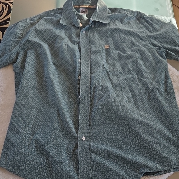 Cinch Other - Cinch Teal Patterned Button Down Shirt